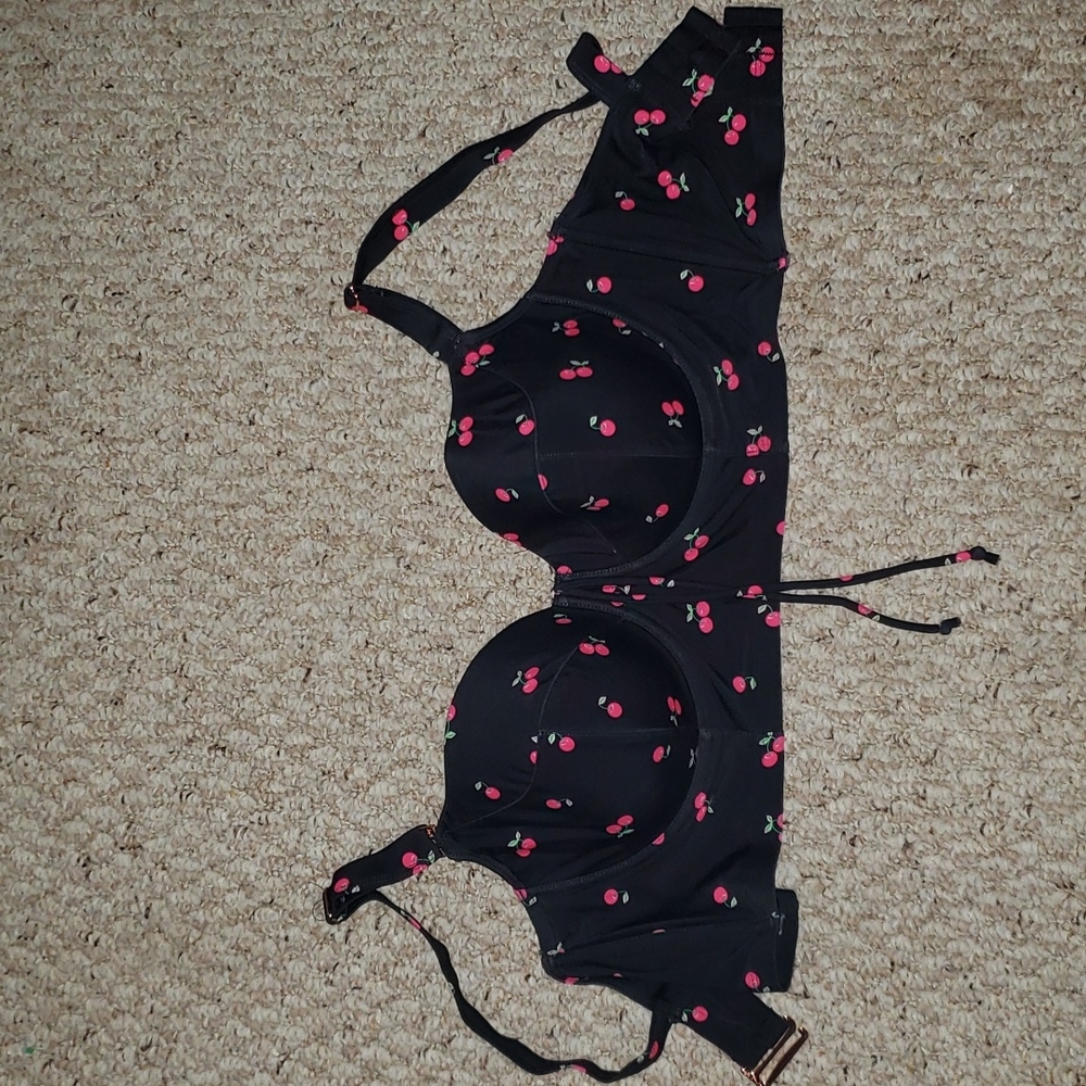 34DDD (F) bikini top with cherries